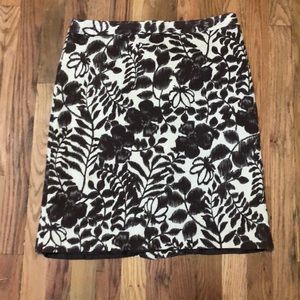 Brown and tan floral print skirt